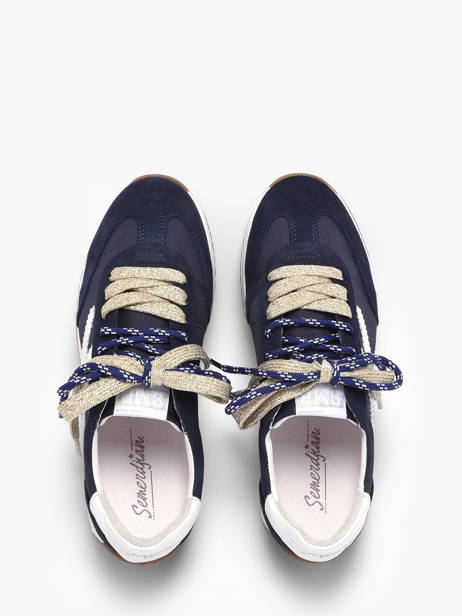 Sneakers June Uit Leder Semerdjian Blauw women JUNED482 ander zicht 3